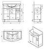 Aqualine ZOJA Unterschrank 82,8x74x34,3cm, weiß Produktbild-Vorschau 5