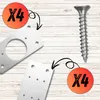Set di 8 piastre di riparazione per cerniere 4,5x9 cm per Anteprima dell’immagine prodotto 11