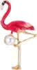 Rotgoldene Flamingo Brosche, vergoldet, mit Kunstperle Produktbild-Vorschau 1