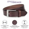 styleBREAKER Uni Rindsleder Gürtel Unifarben mit gemaserter Produktbild-Vorschau 3