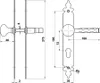Technical drawing with dimensions of a door handle set. Produktbild-Vorschau
