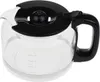 A clear, front-facing studio shot of a glass coffee pot with a black lid and handle. Anteprima dell’immagine prodotto