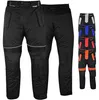 Vorder- und Rückansicht einer schwarzen Motorradhose aus Cordura-Textil. Fortschrittlicher Schutz, herausnehmbares Futter und rostfreie Knöpfe für Langlebigkeit. Deutsche Ingenieurskunst trifft auf Fahrkomfort! #Motorradhose Kombihose #BikerMode Kostenlose Produktbild-Vorschau
