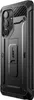 A black phone case with a kickstand is shown from a side angle. Produktbild-Vorschau