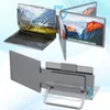 A laptop with an attached portable monitor, shown in both an open and folded configuration. Produktbild-Vorschau