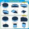 Diagrams showing two different methods for folding and storing a dog pool. Produktbild-Vorschau