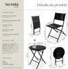 Ensemble table et chaises de jardin DUSSELDORF - noir Voir les images du produit 6
