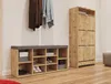 An entryway with a shoe cabinet and a shoe bench, with coats hanging on the wall. Náhľad obrázku produktu