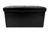 A black storage ottoman is shown against a white background. Podgląd zdjęcia produktu
