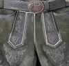 MADDOX Kurze Lederhose "Ammersee" mit Gürtel | Antik Smoke Produktbild-Vorschau 4