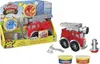 Product packaging for a Play-Doh Wheels fire truck playset, with the product and accessories displayed. Náhľad obrázku produktu