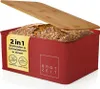 Lumaland Cuisine Brotkasten Brotdose aus Metall mit Bambus Produktbild-Vorschau 1