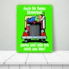 Ruhezeit für LKW-Fahrer Comic Metallschild in 15x20 cm in Produktbild-Vorschau 3
