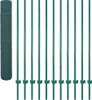 A roll of green wire mesh and several green metal fence posts are laid out on a white background. Produktbild-Vorschau