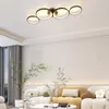 A modern living room with a ceiling light, sofas, and plants. Voir les images du produit