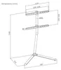 Support sur pied écran TV  49"- 70", chrome Voir les images du produit 4