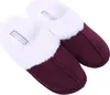 Lila Damenpantoffeln, Hausschuhe mit Fell, weich, warm Produktbild-Vorschau 4
