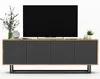 Szafka RTV Loft komoda RTV Loft Dąb wotan grafit MAT 150 cm Podgląd zdjęcia produktu 3