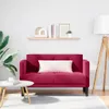 vidaXL Zweisitzer-Sofa Weinrot 111 cm Samt Produktbild-Vorschau 2