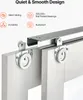 Close-up view of a sliding door track and rollers mechanism, with feature callouts. Podgląd zdjęcia produktu