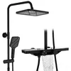 Duschsystem mit Thermostat und Glasablage in Schwarz Produktbild-Vorschau 1