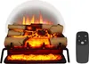 An electric fireplace log set with a remote control, displayed on a white background. Voir les images du produit