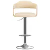 Barhocker 2 Stk. Creme Bugholz und Kunstleder Produktbild-Vorschau 3