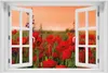 Wallario Wandbild mit Fenster-Illusion: Mohnblumen auf dem Produktbild-Vorschau 1