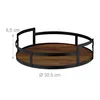 Vassoio rotondo Relaxdays, in legno e ferro, A x P 8,5 x Anteprima dell’immagine prodotto 4
