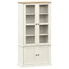 The Living Store Vitrine VIGO Weiß 85x35x170 cm Massivholz Produktbild-Vorschau 2