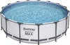 A round above-ground swimming pool filled with water, set against a plain white background. Produktbild-Vorschau
