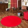 Velours Teppich Joy Knallrot Rund, Größe:133 cm Rund Produktbild-Vorschau 1