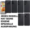 A collage of black smartphone cases with different camera cutouts, alongside German text. Náhľad obrázku produktu