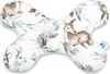 A butterfly-shaped baby pillow with a woodland animal and foliage print. Náhled obrázku produktu