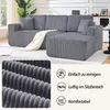 L-Form-Sofa aus Cordstoff, 2-Sitzgruppe Chaiselongue-Ecke, Produktbild-Vorschau 2