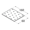 Piastra forata 160 x 60 x 2,00 mm Connettore piatto Anteprima dell’immagine prodotto 4