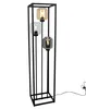 Schwarze Loft-Stehlampe Mit Glasschirmen Produktbild-Vorschau 1