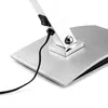 Close-up of the base and switch of a silver LED desk lamp. Produktbild-Vorschau
