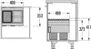 Technical drawings of a waste bin system with dimensions. Produktbild-Vorschau