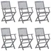 Klappbare Gartenstühle 6 Stk. mit Sitzkissen Massivholz Produktbild-Vorschau 2