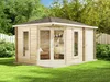 Alpholz 5-Eck Gartenhaus Liwa Compact mit Anbau 452x312cm Produktbild-Vorschau 1