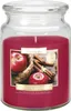 A large scented candle in a glass jar with a lid, featuring an apple and cinnamon label. Produktbild-Vorschau