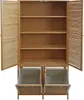 An open bamboo cabinet with shelves and two laundry baskets at the bottom. Náhľad obrázku produktu