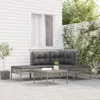 5-tlg. Garten-Lounge-Set mit Kissen Grau Poly Rattan , Produktbild-Vorschau 1