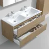 Doppelwaschtisch + Unterschrank 120 cm montiert Eiche hell Produktbild-Vorschau 3