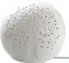 Gilde Tischleuchte, Lebensbaummotiv, Porzellan, weiß, VE 1, Voir les images du produit 1