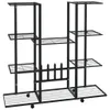 vidaXL Stojak na kwiaty z kółkami 94,5x24,5x91,5 cm czarny Podgląd zdjęcia produktu 10