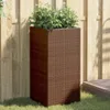 Design Pflanzkübel 2 Stk. Braun 40x40x80 cm Poly Rattan, Produktbild-Vorschau 1