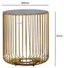 FineBuy Beistelltisch Glas Metall 40cm Gold Rund Produktbild-Vorschau 3