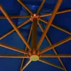 vidaXL Parapluie avec mât bleu azur 3x3 m bois de sapin Voir les images du produit 3